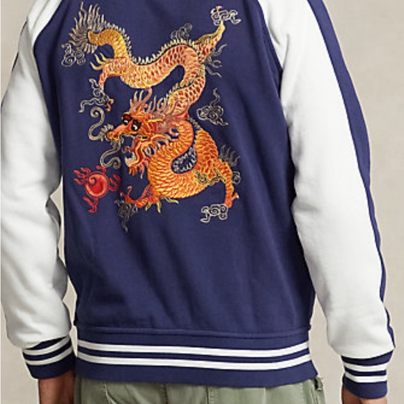 Brand New with Tags: Lunar New Year Dragon Fleece Jacket in Dark Cobalt - Picture 1 of 6